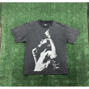 UFC Jon Bones Jones TShirt Big Graphic Mens Large MMA Faded Black/Gray  MMA